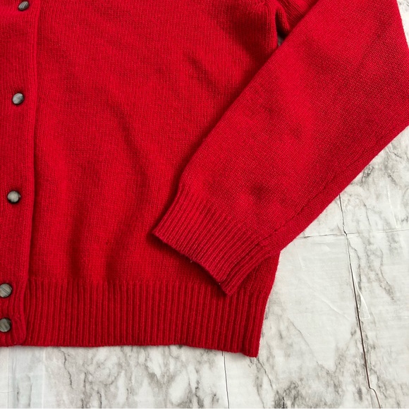 GAP Vintage VTG late 80s early 90s button up lambs wool rabbit hair cardigan red - Picture 6 of 9